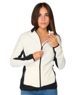 ON SPIRIT - MICROPILE DONNA FULL ZIP BIANCO E NERO - AGNESE