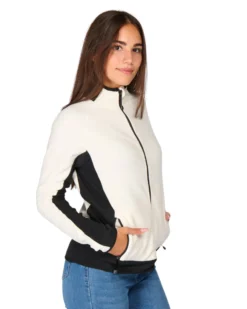 ON SPIRIT - MICROPILE DONNA FULL ZIP BIANCO E NERO - AGNESE
