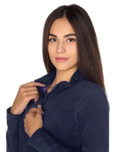 ON SPIRIT - MICROPILE DONNA MEZZA ZIP BLU- VALENTINA