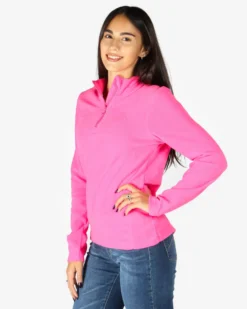 ON SPIRIT - MICROPILE DONNA  MEZZA ZIP FUXIA -  VALENTINA