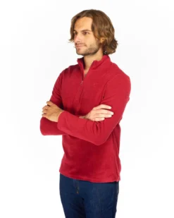 ON SPIRIT - MICROPILE UOMO  MEZZA ZIP ROSSO - VITTORIO