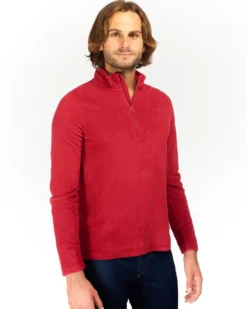 ON SPIRIT - MICROPILE UOMO  MEZZA ZIP ROSSO - VITTORIO