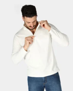 ON SPIRIT - MICROPILE UOMO  MEZZA ZIP BIANCO - VITTORIO
