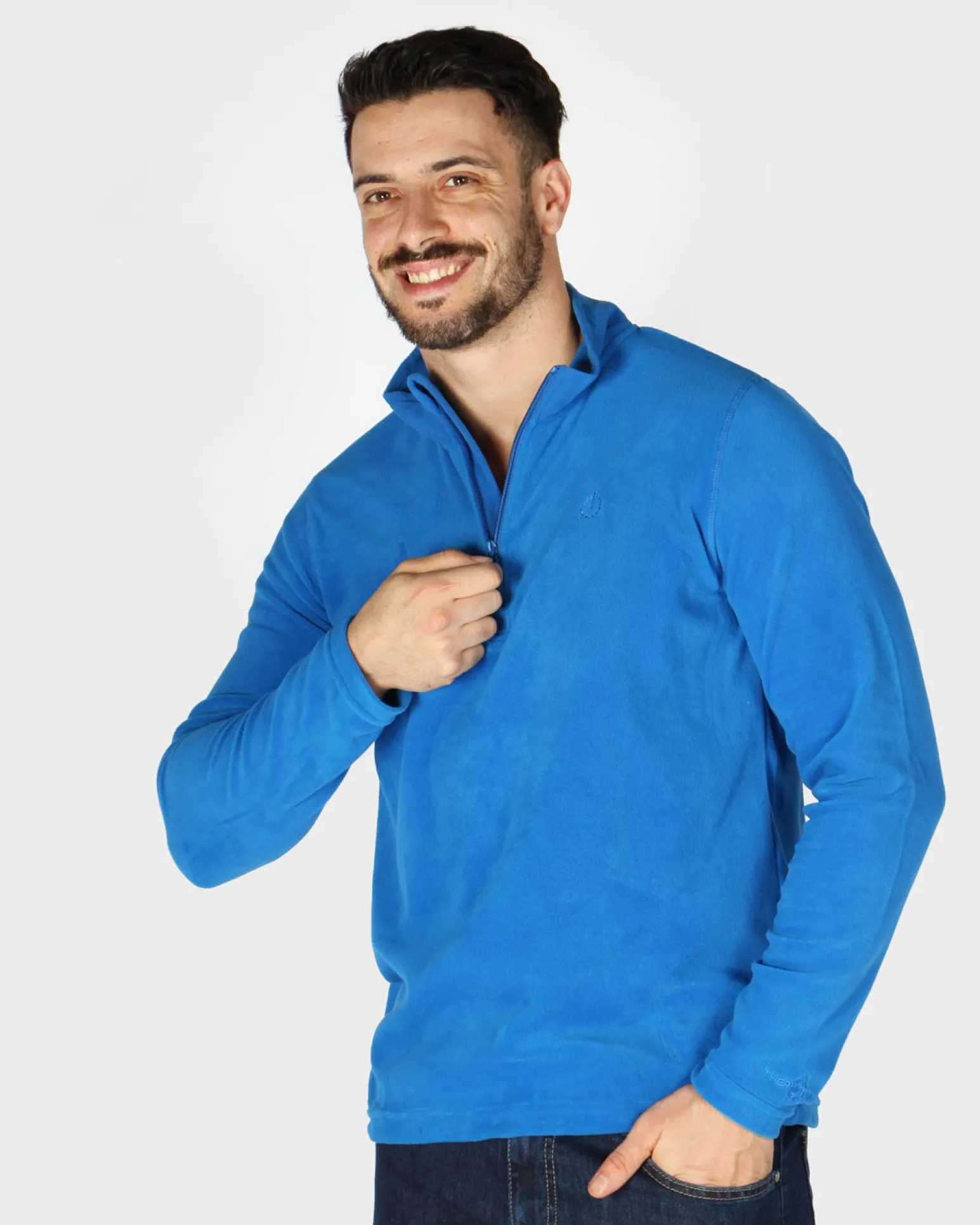 ON SPIRIT - MICROPILE UOMO MEZZA ZIP BLU ROYAL - VITTORIO