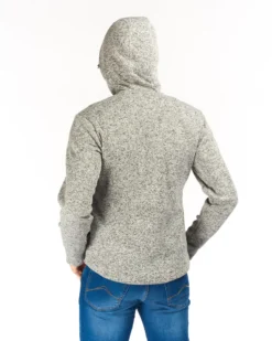 ON SPIRIT - Pile da uomo grigio melange con zip frontale e cappuccio - LUIGI