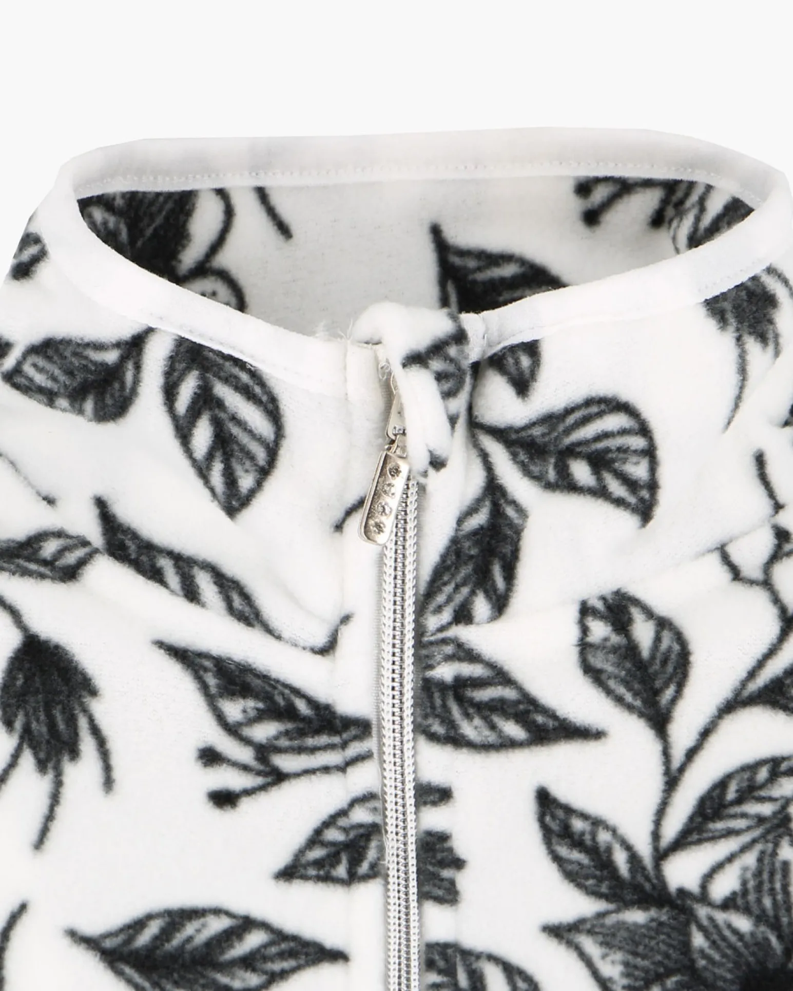 ON SPIRIT - PILE DONNA FULL ZIPBIANCO E FIORI NERI - NICLA
