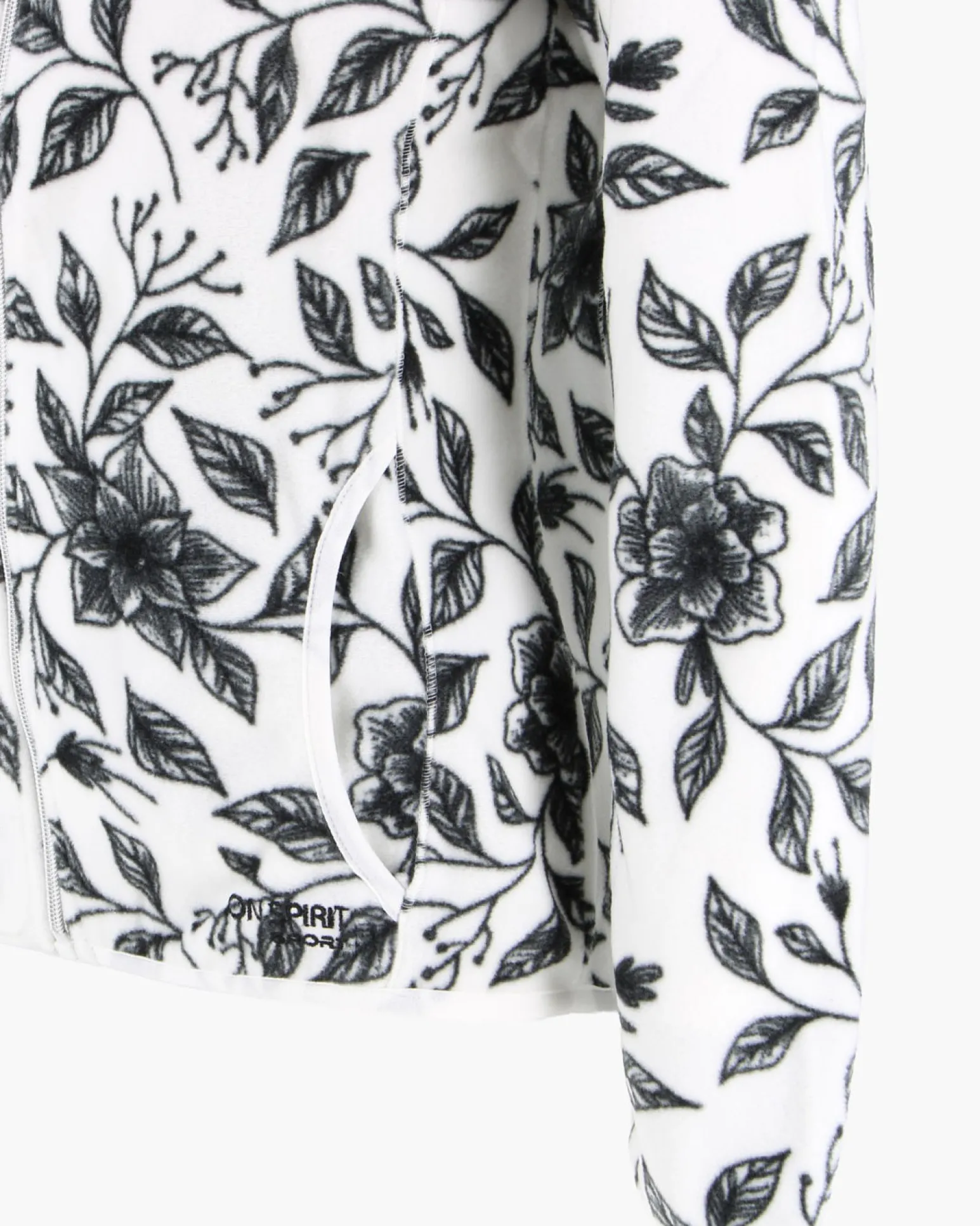 ON SPIRIT - PILE DONNA FULL ZIPBIANCO E FIORI NERI - NICLA