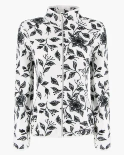 ON SPIRIT - PILE DONNA FULL ZIPBIANCO E FIORI NERI - NICLA
