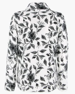 ON SPIRIT - PILE DONNA FULL ZIPBIANCO E FIORI NERI - NICLA