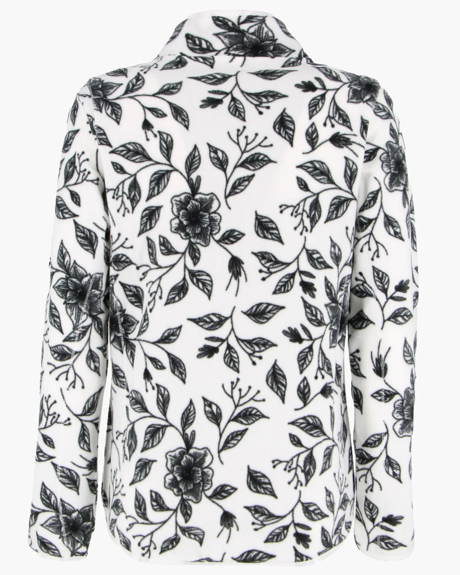 ON SPIRIT - PILE DONNA FULL ZIPBIANCO E FIORI NERI - NICLA