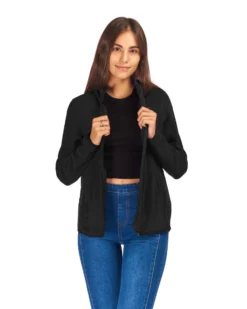 ON SPIRIT - PILE DONNA FULL ZIP NERO - LUANA