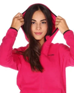 ON SPIRIT - PILE FUXIA DA DONNA CON CAPPUCCIO E ZIP