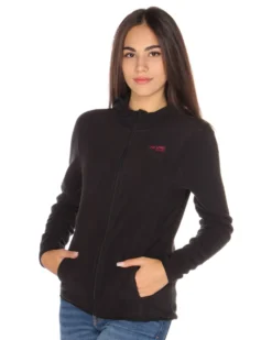 ON SPIRIT - PILE NERO CON CAPPUCCIO E FULL ZIP DA DONNA AD01134