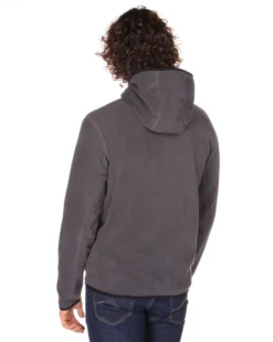 ON SPIRIT - PILE UOMO CON CAPPUCCIO FULL ZIP GRIGIO SCURO - ANDREA