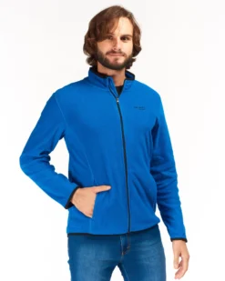 ON SPIRIT - PILE UOMO  FULL ZIP BLU ROYAL - EMILIO