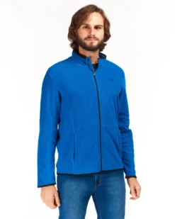 ON SPIRIT - PILE UOMO  FULL ZIP BLU ROYAL - EMILIO
