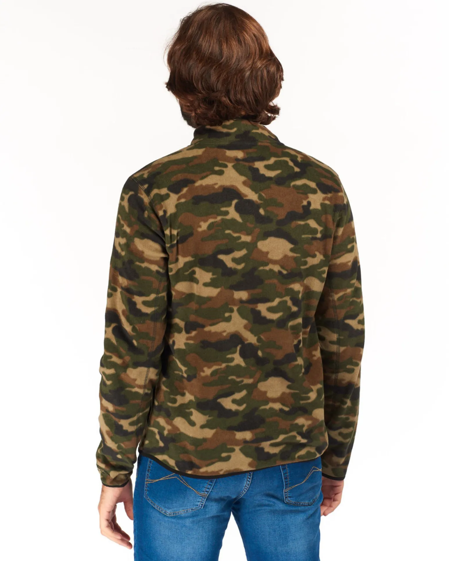 ON SPIRIT - PILE UOMO FULL ZIP FANTASIA MILITARE BEIGE, MARRONE, VERDE E NERO - ARTURO