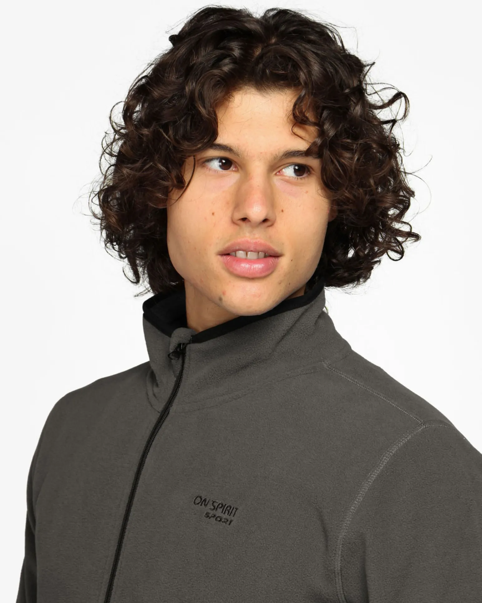 ON SPIRIT - PILE UOMO FULL ZIP GRIGIO SCURO -EMILIO