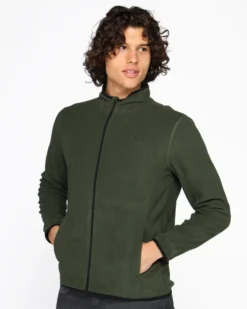ON SPIRIT - PILE UOMO  FULL ZIP  VERDE MILITARE- EMILIO