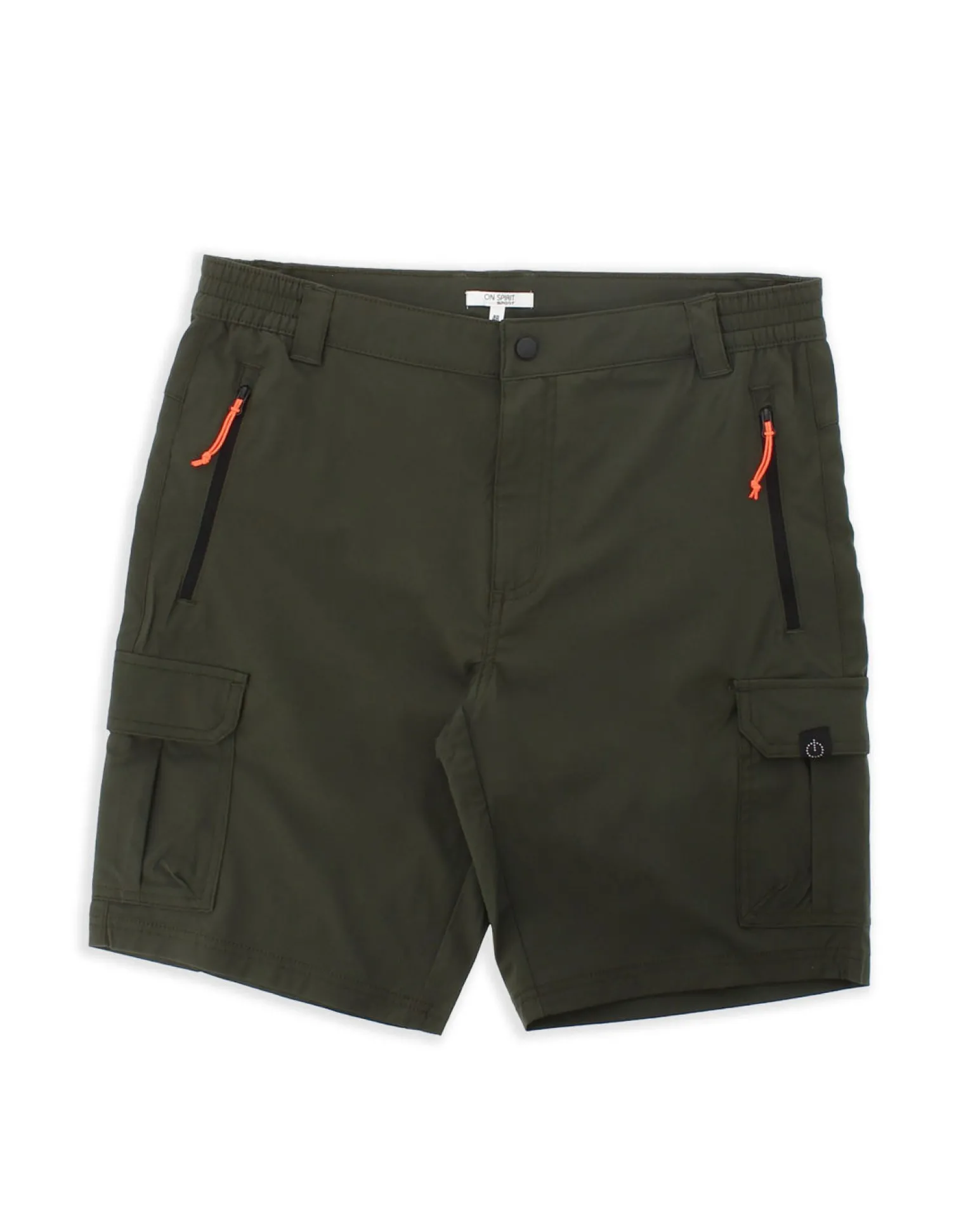 ON SPIRIT - SHORT CARGO CON TASCONI NERO CON DETTAGLI ARANCIONE FLUO E NERI, SANCHO