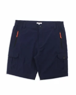 ON SPIRIT - SHORT CARGO CON TASCONI BLU SCURO CON DETTAGLI ARANCIONE FLUO E NERI, SANCHO