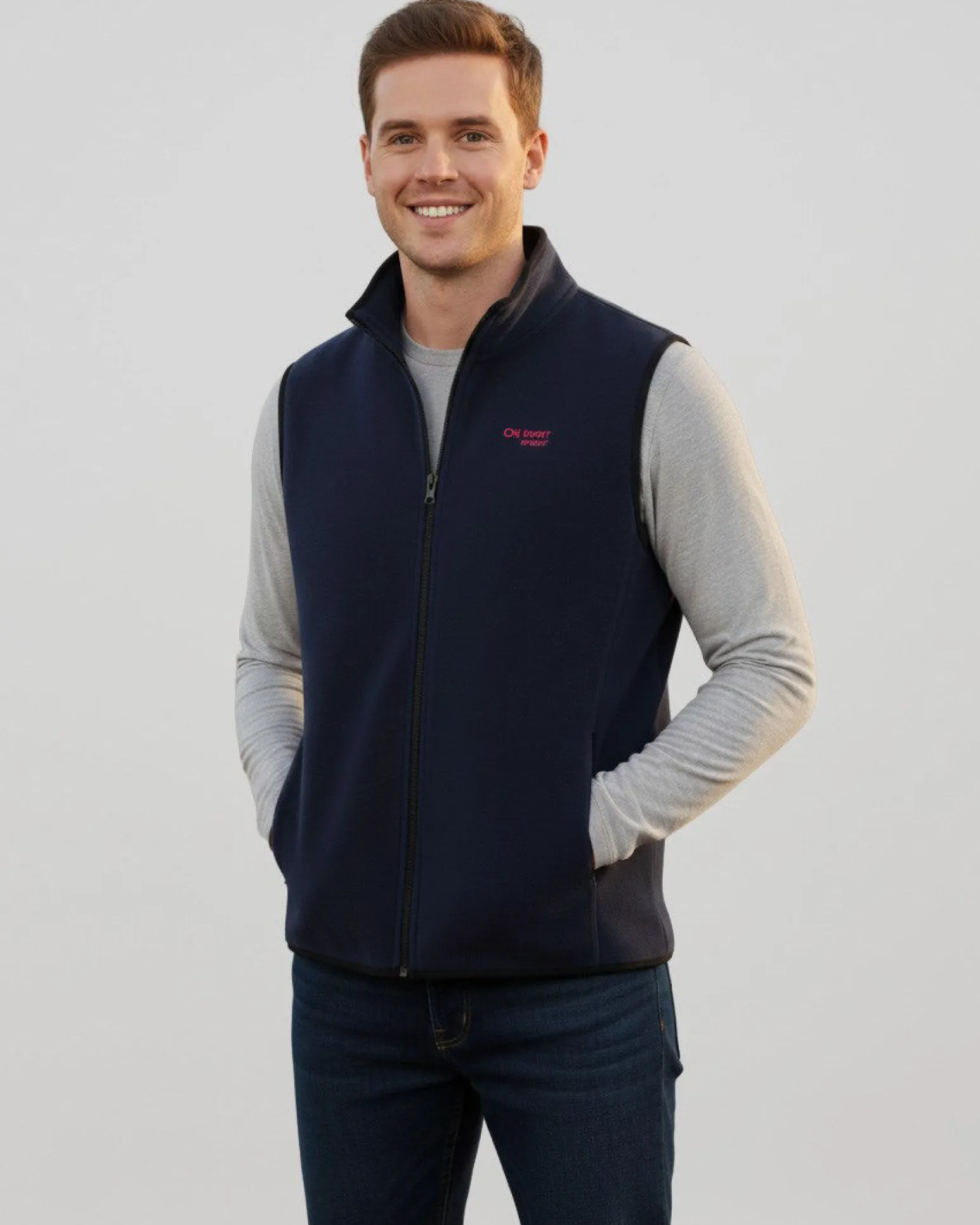 ON SPIRIT - SMANICATO IN PILE UOMO FULL ZIP BLU SCURO - SIMONE