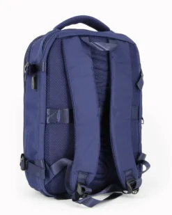 OR&MI - Zaino ufficio blu in nylon con fibbie laterali regolabili