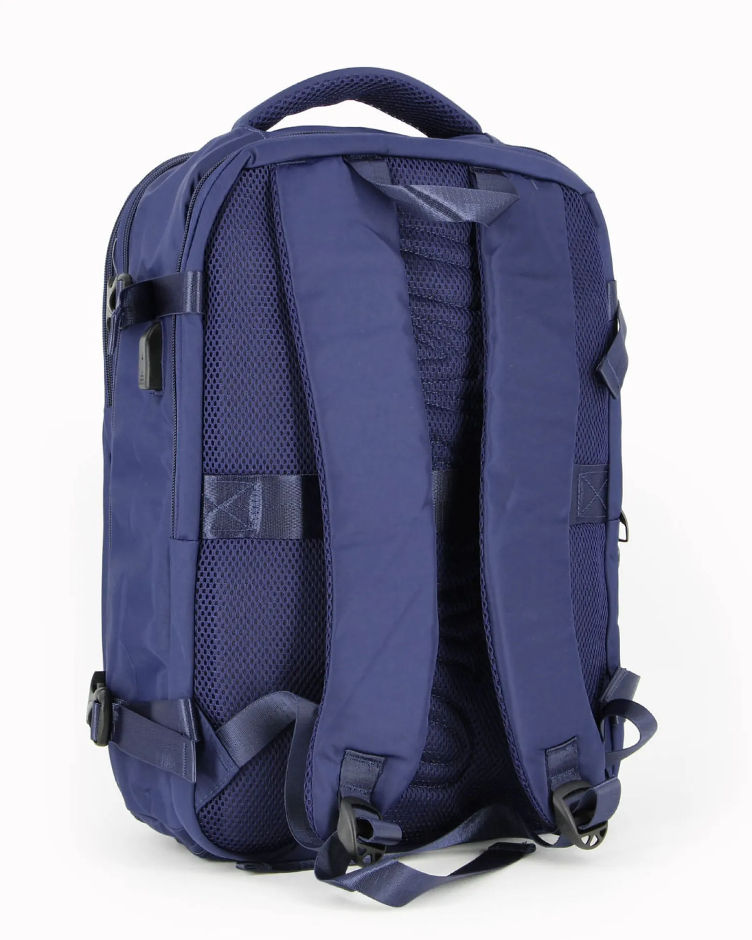 OR&MI - Zaino ufficio blu in nylon con fibbie laterali regolabili