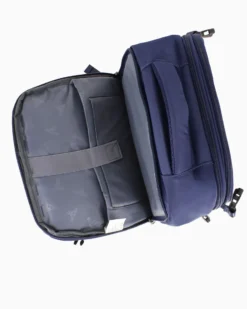 OR&MI - Zaino ufficio blu in nylon con fibbie laterali regolabili