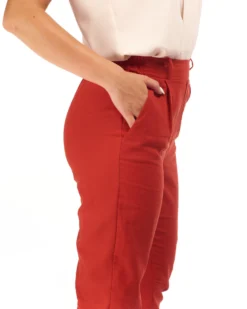PANTALONE TASCA AMERICA LINO-VISCOSA