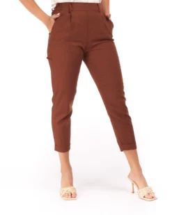 PANTALONE TASCA AMERICA LINO-VISCOSA