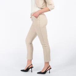 PAQUITA - PANTALONE BEIGE DA DONNA CON TASCA AMERICA