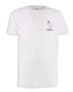 PEANUTS - Tshirt bianca da uomo con logo Snoopy - JL052532