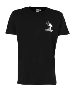PEANUTS - Tshirt nera da uomo con logo Snoopy - JL052532