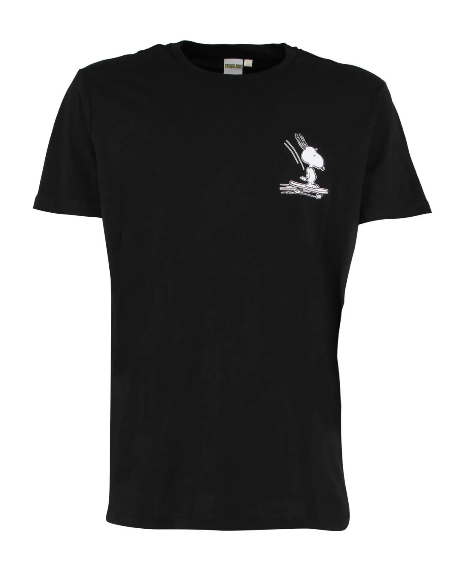 PEANUTS - Tshirt nera da uomo con logo Snoopy - JL052532