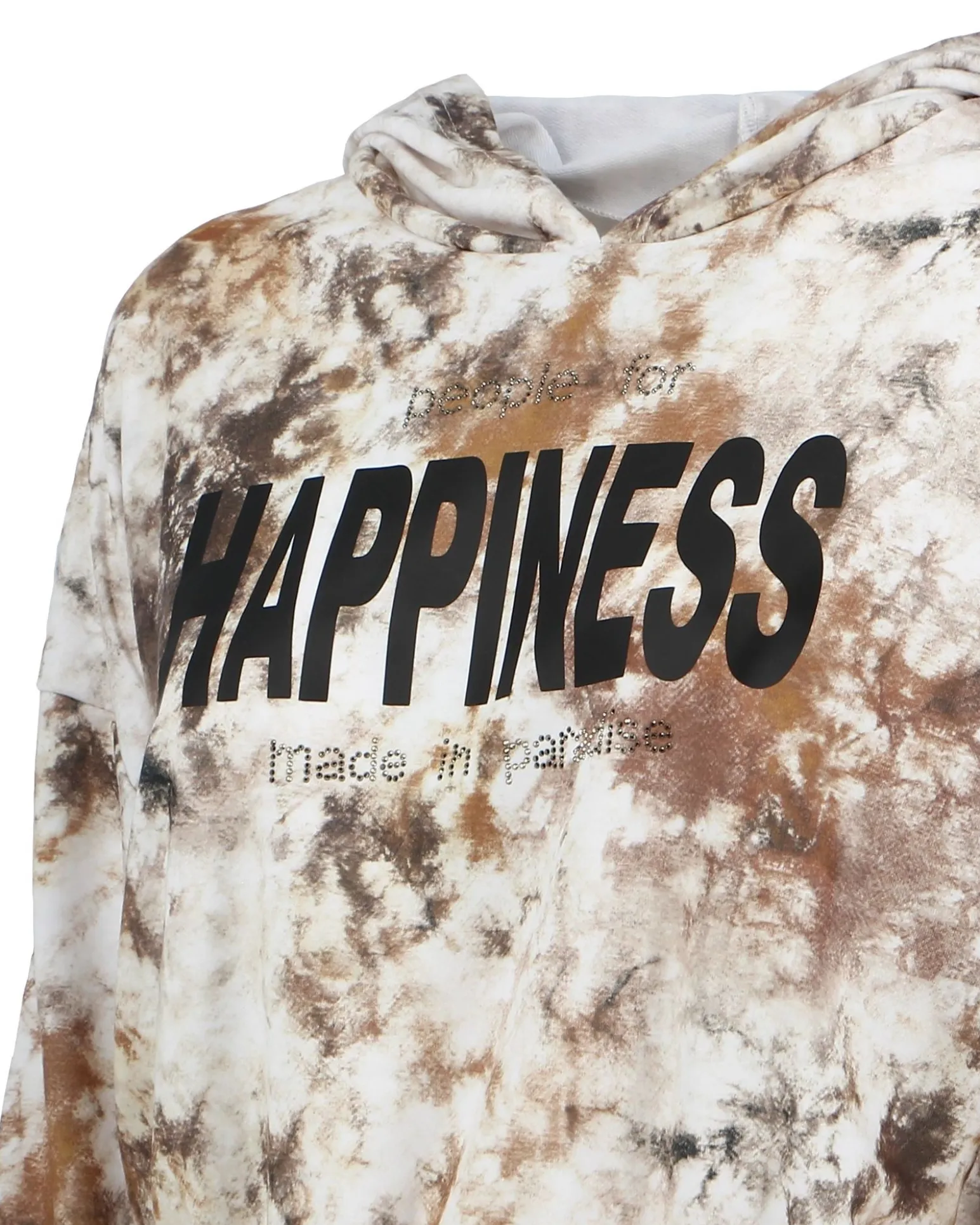 PEOPLE FOR HAPPINESS MADE IN PARADISE - FELPA CON CAPPUCCIO