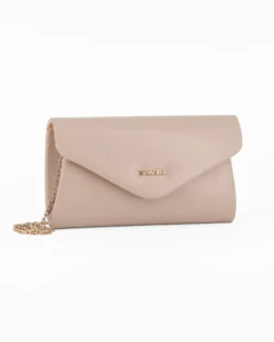 POCHETTE PU C/PATTA A PUNTA+LETTERING