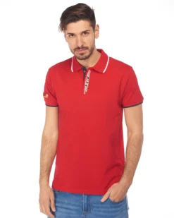 POLO MEZZA MANICA PIQUET RICAMO BANDIERA