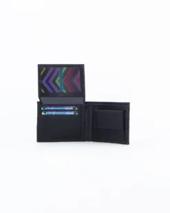 Portafoglio uomo blu in VERA PELLE, con ribaltina, porta carte e portamonete - you young Coveri