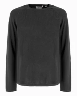 PRODUKT - PULLOVER NERO PARICOLLO DA UOMO  TRAMA NIDO D'APE