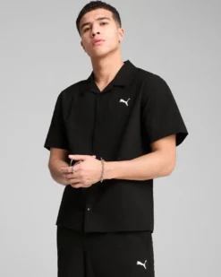 PUMA - CAMICIA WARDROBE ESS SEERSUCKER a maniche corte nera - 629663-01