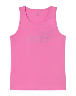 PUMA - CANOTTA FUXIA  ESSENTIAL  LOGO TANK RHINESTONE DA DONNA, 693864-74