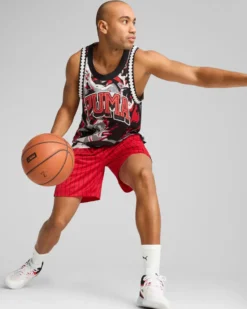 PUMA - CANOTTA ROSSA RIVAL RAGE AOP MESH TANK DA UOMO - 685449-03