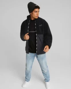 PUMA - Cappello invernale a coste nero