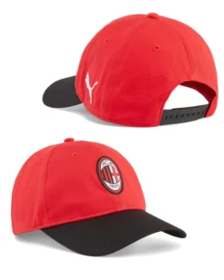 PUMA - Cappello nero e rosso con logo bianco Milan