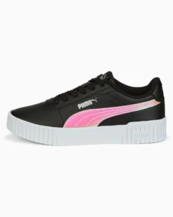 PUMA CARINA 2.0 HOLO JR - Sneakers nera e bianca con logo arcobaleno, numerata 36/39