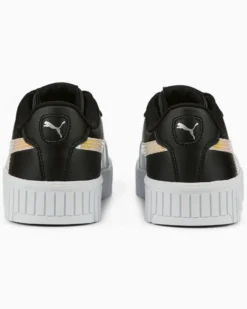 PUMA CARINA 2.0 HOLO JR - Sneakers nera e bianca con logo arcobaleno, numerata 36/39