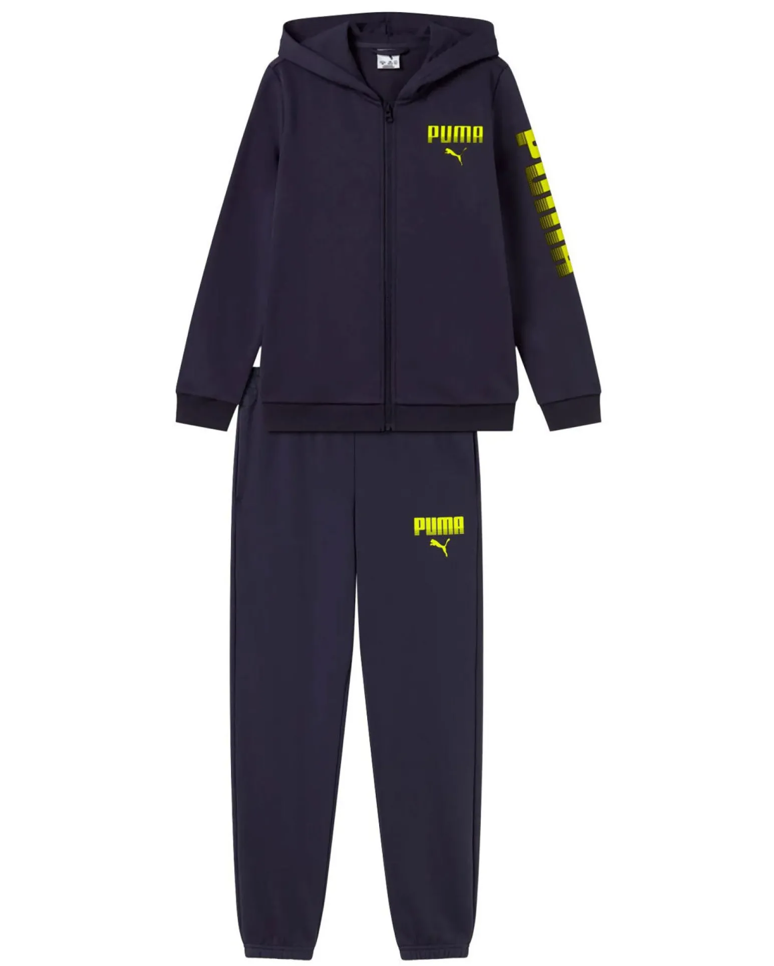 PUMA - COMPLETO TUTA CON CAPPUCCIO FULL ZIP BLU ESSENTIAL GRAPHIC FZ DA UOMO, 694945-16