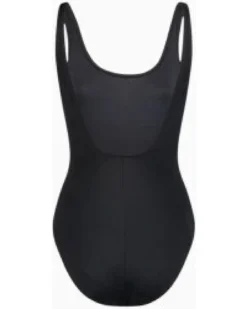 PUMA - Costume da bagno intero nero con logo bianco
