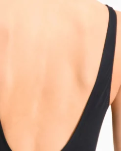 PUMA - Costume da bagno intero nero con logo bianco